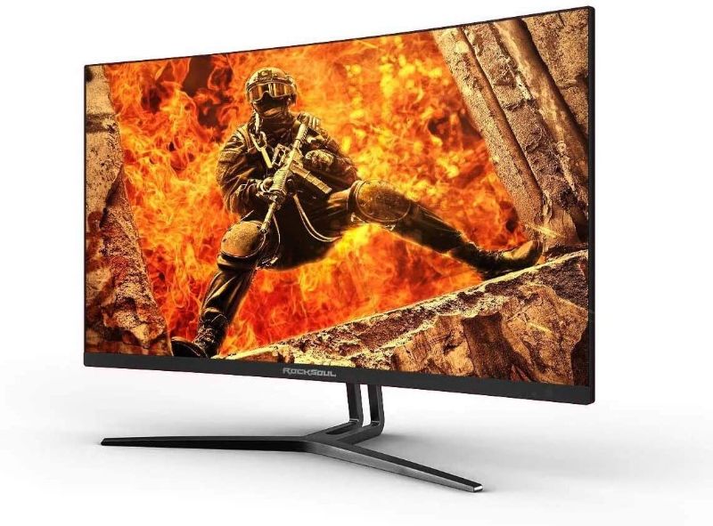 Photo 1 of ROCKSOUL RSGM-27M3A QHD 144Hz 27 inch Curved Gaming Monitor 2560x1440 2K Widescreen; 1440P Resolution,Black