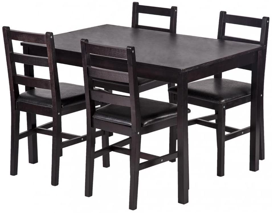 Photo 1 of **PARTS ONLY ** FDW 5PCS Dining Table Set Pine Wood Kitchen Dinette Table with 4 Chairs
