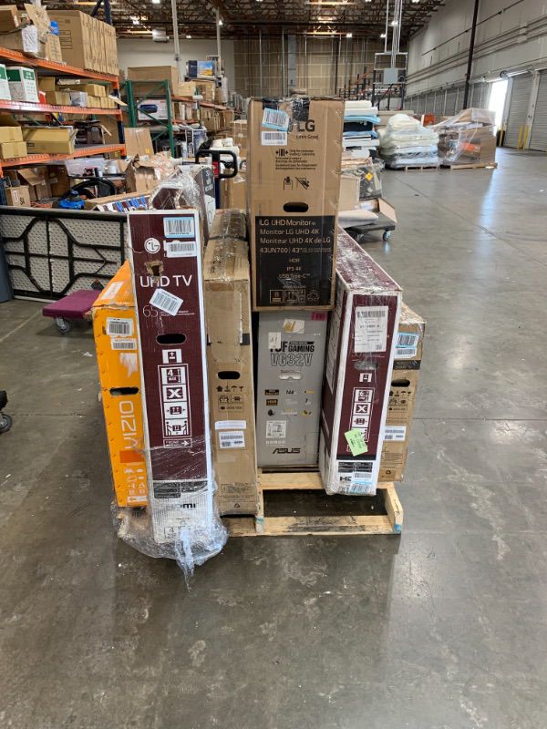 Photo 1 of Pallet Of Used Damaged Parts Only TVs and Monitors Assorted Types Non Refundable