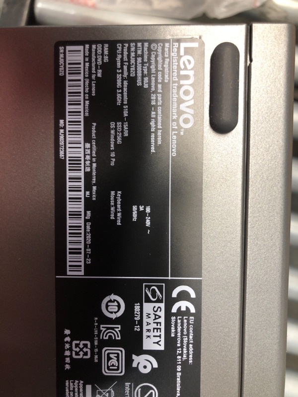 Photo 4 of Lenovo IdeaCentre 510A-15ARR (256GB SSD, AMD Ryzen 3 3rd Gen., 4.00 GHz, 4GB) Tower PC - 90J000BHUS
