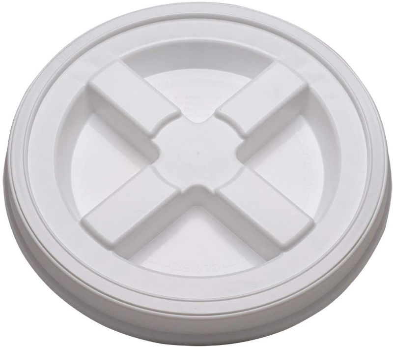 Photo 1 of (3) White Gamma Seal Lids - Brand New
