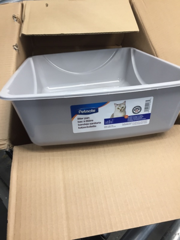 Photo 2 of Petmate Litter Pan - LPetmate Open Cat Litter Box, Blue Mesa/Mouse Grey, 4 Sizes
arge