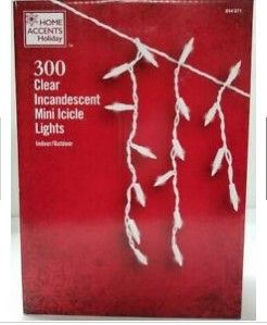 Photo 1 of 300 Clear Incandescent Mini ICICLE Lights Christmas Valentine "Stay Lit"
