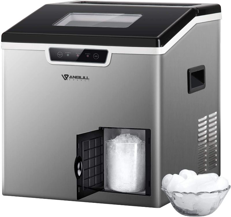 Photo 1 of Anbull 2 in 1 Ice Maker & Shaver Machine, 44lbs/24H Compact Round Ice Maker Countertop with Ice Crusher, Portable Stainless Steel Crushed Ice Maker, for Home/Office/Restaurant/Bar
