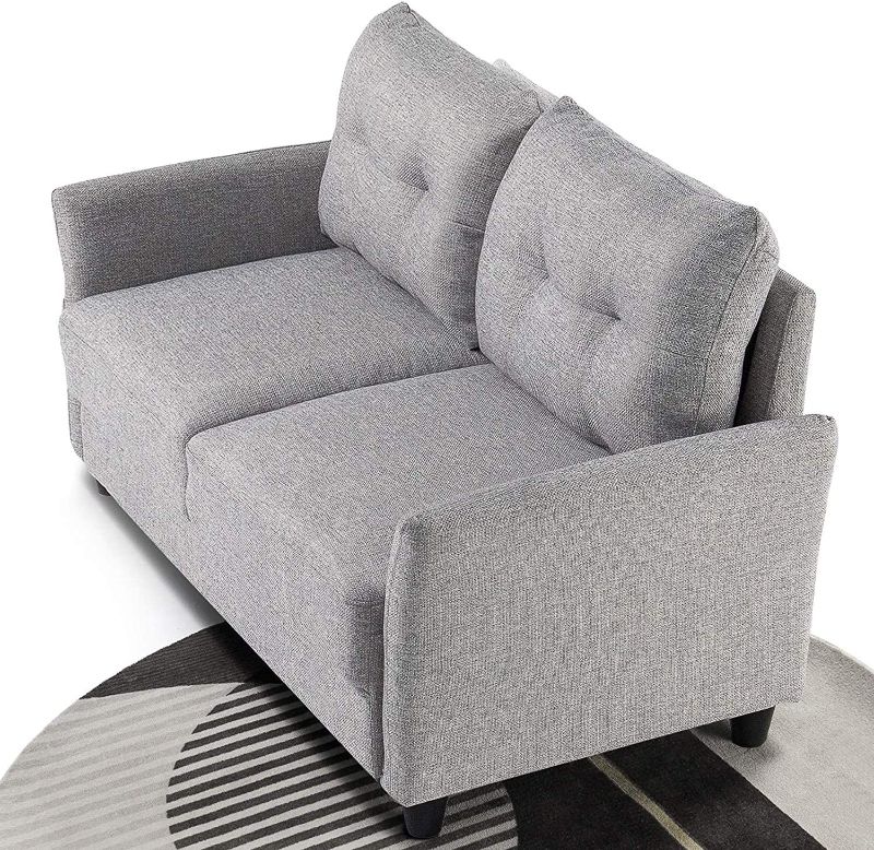 Photo 1 of  Loveseat Sofa / Tufted Cushions / Easy, Tool-Free Assembly, Soft Grey
