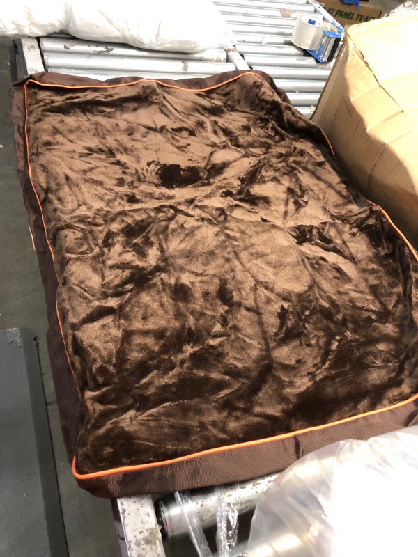 Photo 2 of Bedsure Waterproof Dog Beds for Large Dogs - Large Dog Bed with Washable Cover, Pet Bed Mat Pillows for Medium, Extra Large Dogs, Grey, Brown, 36"x27"x4"
