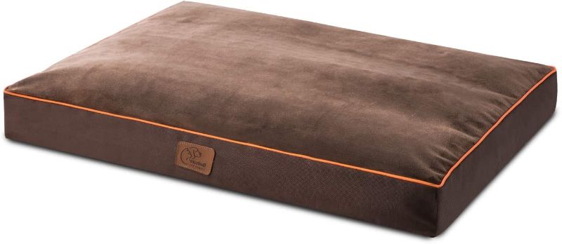 Photo 1 of Bedsure Waterproof Dog Beds for Large Dogs - Large Dog Bed with Washable Cover, Pet Bed Mat Pillows for Medium, Extra Large Dogs, Grey, Brown, 36"x27"x4"
