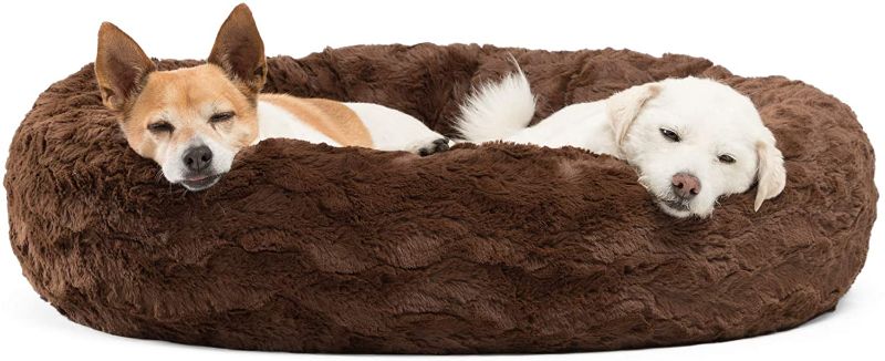 Photo 1 of Best Friends by Sheri The Original Calming Donut Cat and Dog Bed in Lux Fur, Machine Washable, High Bolster, Medium 30" x 30"
