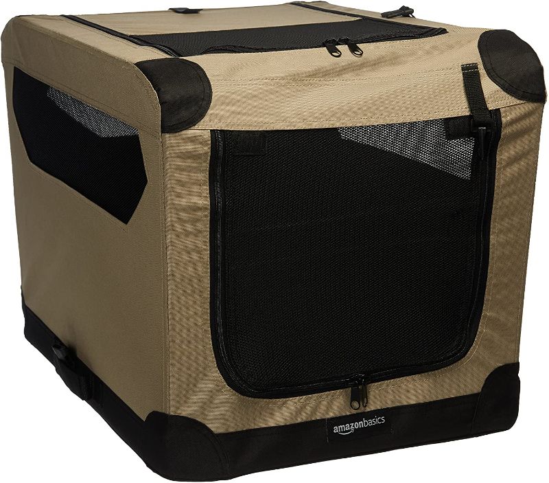 Photo 1 of Amazon Basics Portable Folding Soft Dog Travel Crate Kennel, S - 26"