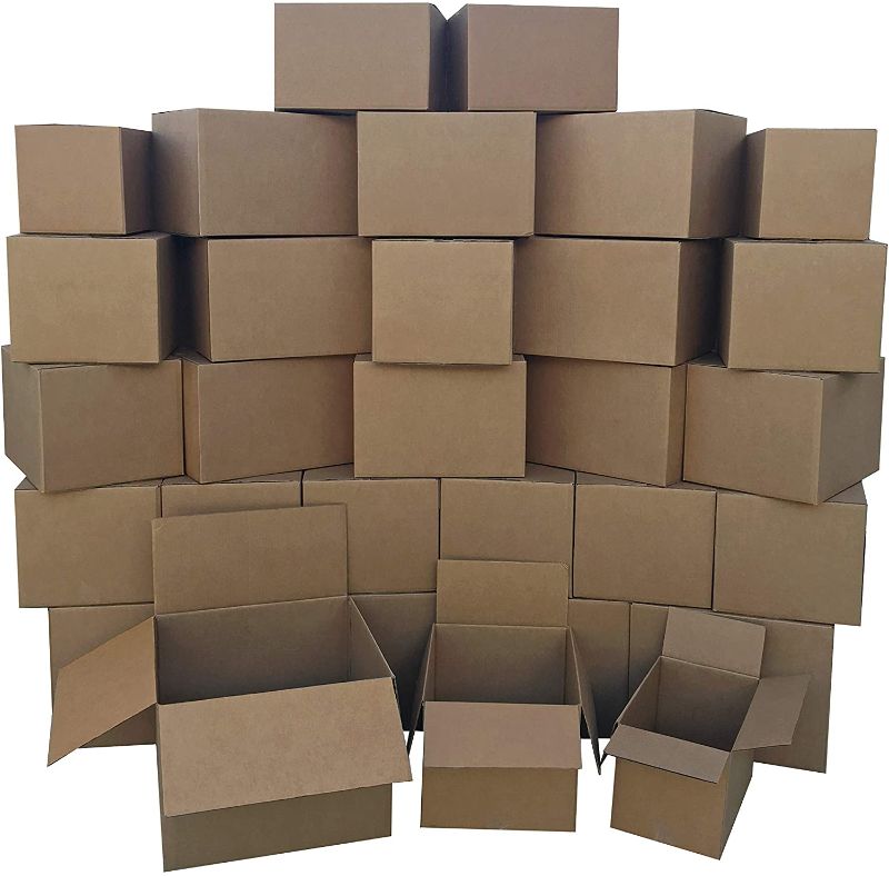 Photo 1 of Amazon Basics Moving Boxes - Small/Medium/Large Bundle, 30-Pack
