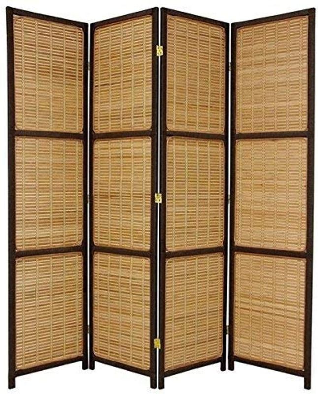 Photo 1 of *SEE notes*
Oriental Furniture 6 ft. Tall Woven Accent Room Divider - 4 Panel - Dark Brown, 17.75"w by 71"h per panel
