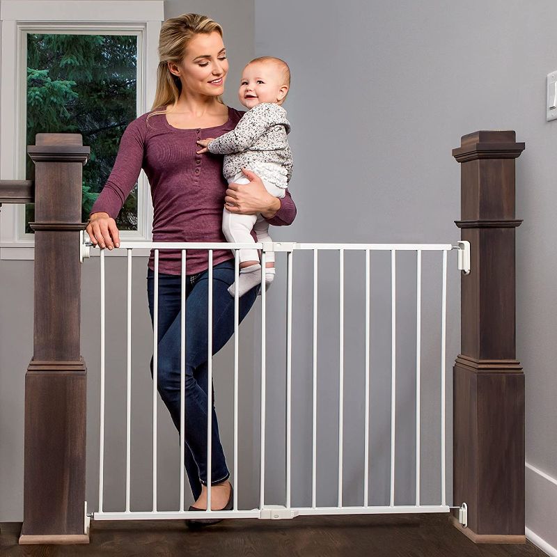 Photo 1 of Regalo Extra Wide Stairway and Hallway Walk Through Baby Safety Gate, openings between 24-40.5 inches wide, 28.75 inches tall