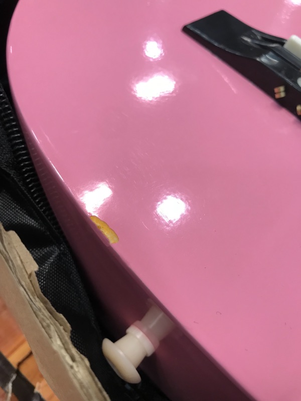 Photo 4 of *USED*
*SEE last pictures for damage* 
CNBLUE Acoustic Guitar Beginner Dreadnought Acoustic Guitar 30 inch Kids Guitar 1/2 Size Mini guitar ?Folk Small Guitar Steel Strings With Gig Bag (Pink)
