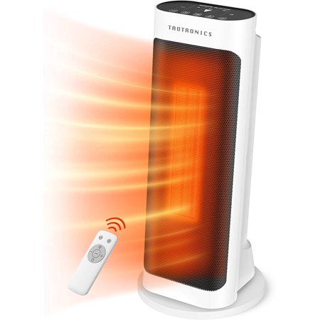 Photo 1 of *USED*
*MISSING remote and manual*
Taotronics Space 1500W Electric small portable patio heater with remote control, 65° oscillation, ECO mode, tip switch and LED display for overheat protection, large, White
