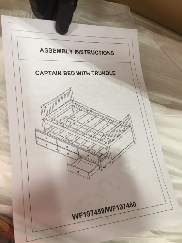 Photo 5 of *BOX 2 of 2, NOT complete*
TWIN Captain’s Bed with Trundle Bed with Storage Drawers
