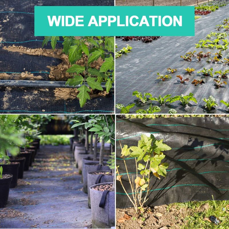 Photo 1 of  Landscape Cloth-Floor Non-Woven Fabric, Ideal for greenhouses, courtyards, Flower beds, Heavy PP Woven Weed Barrier 3.5 'x 100'
