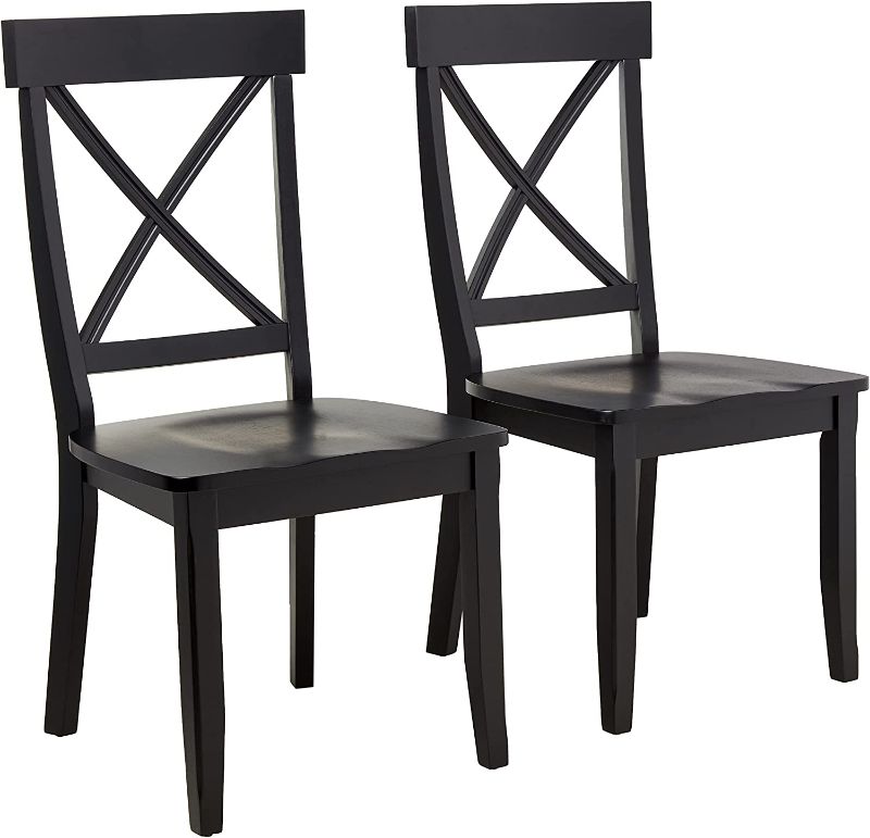 Photo 1 of *MISSING some hardware*
Classic Black Pair of Dining Chairs by Home Styles, 18-4/5" W, 22-1/4" D, 38-3/8" H
