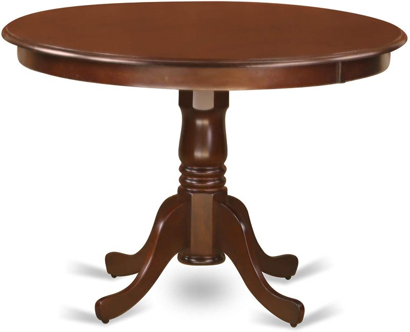 Photo 1 of *pedestal ONLY*
East West Furniture Hartland Wood Kitchen Table- Cappuccino Table Top Surface and Cappuccino Finish legs Hardwood Frame Round Kitchen Table
