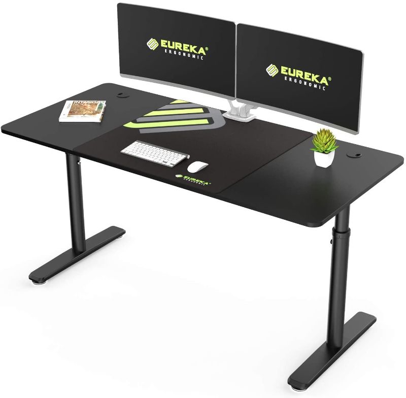 Photo 1 of Eureka Ergonomic 60x27 Inch Computer Desk, Height Adjutable Office Desk with Free Mouse Pad, Computer Workstation for Gaming/Working,Heavy Duty, Spacious 
PREVIOUSLY OPENED 