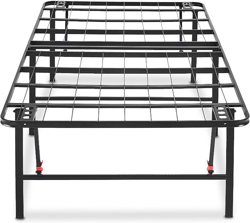 Photo 1 of Amazon Basics Foldable, 18" Black Metal Platform Bed Frame with Tool-Free Assembly, No Box Spring Needed - Twin
