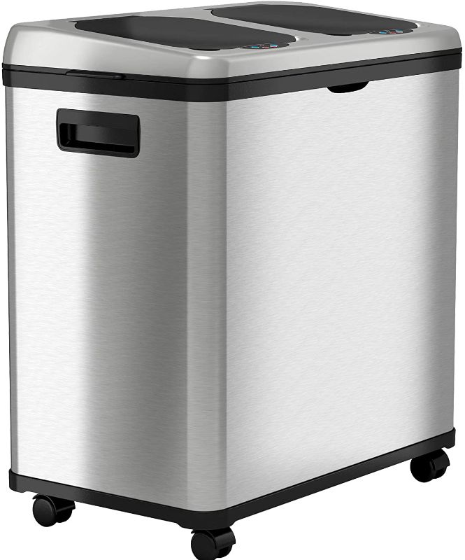 Photo 1 of 
iTouchless Stainless Steel Dual-Compartment (8 Gallon Each) 60 Liter Kitchen Garbage Waste Solution 16 Gallon Touchless Sensor Trash Can/Recycle Bin
Color:Stainless Steel