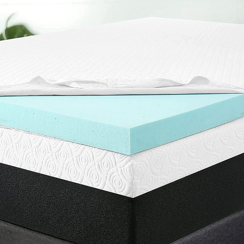 Photo 1 of 
ABAKAN 3 Inch Memory Foam Mattress Topper Full Size - Cooling Gel Bed Topper for College - Firm Mattress Topper for Back Pain (with Removable Soft Bamboo...
Color:White