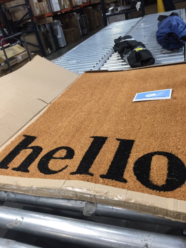 Photo 2 of 
Calloway Mills 102612436NBB Vertical Hello Doormat, 24" x 36", Natural/Black
Size:24" x 36"