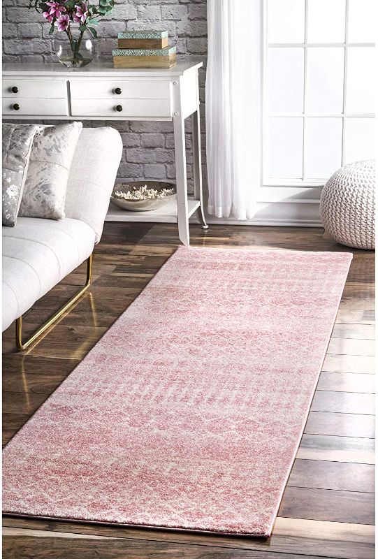 Photo 1 of 
nuLOOM Moroccan Blythe Tappeto Runner, Rosa, 2' 6" x 6'