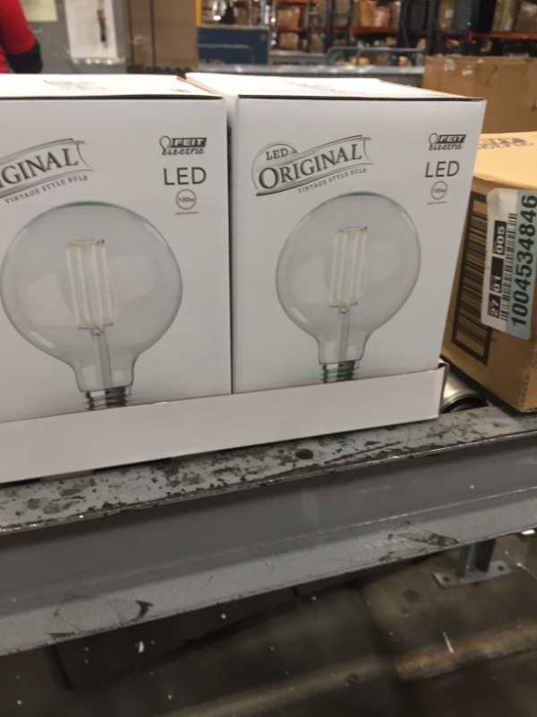 Photo 2 of 100-Watt Equivalent G40 Dimmable Straight Filament Clear Glass E26 Vintage Edison LED Light Bulb, Soft White
2 PACKS