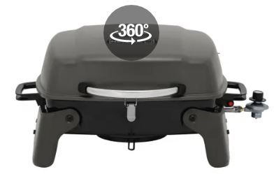 Photo 1 of 1-Burner Portable Propane Gas Table Top Grill in Black