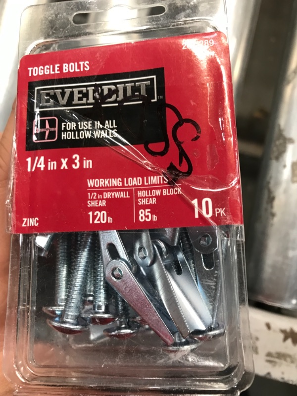 Photo 1 of 1/4 in. x 3 in. Zinc-Plated Toggle Bolt with Round-Head Phillips Drive Screw (10-Piece)
4 boxes