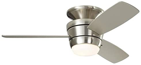 Photo 1 of Harbor Breeze Mazon 44-in Brushed Nickel Flush Mount Indoor Ceiling Fan with Light Kit and Remote (3-Blade)
