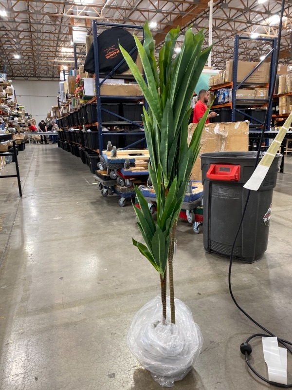 Photo 2 of 3.5ft Artificial Dracaena Silk Plant in Pot - Nearly Natural