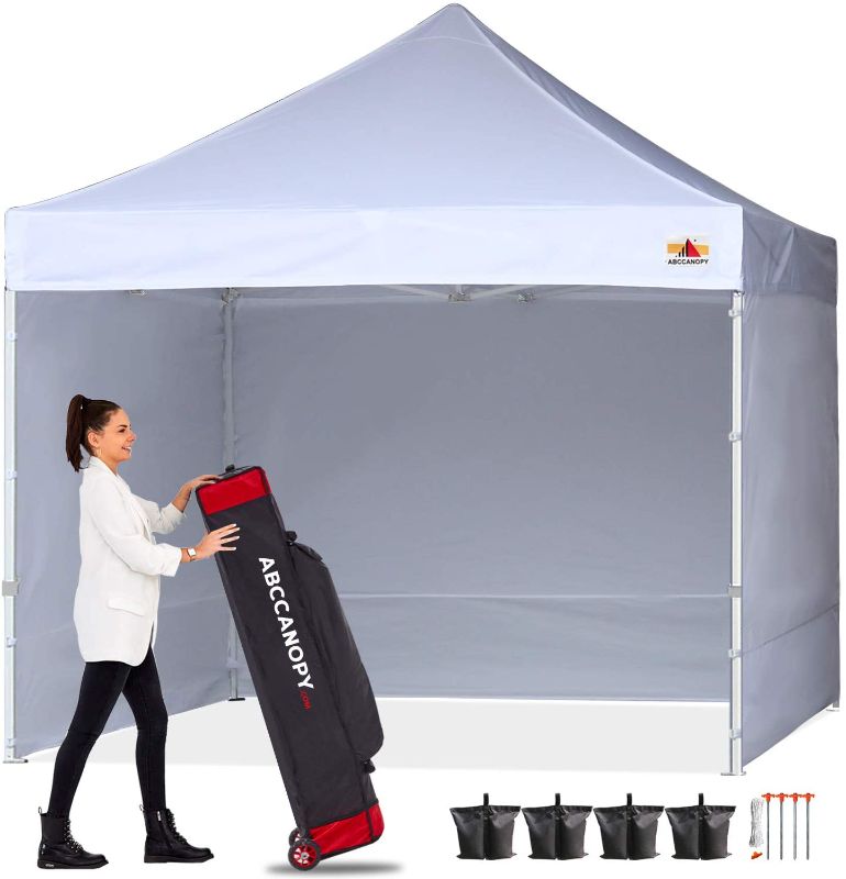 Photo 1 of ABCCANOPY Ez Pop Up Canopy Tent with Sidewalls 10x10 Commercial Series White USED