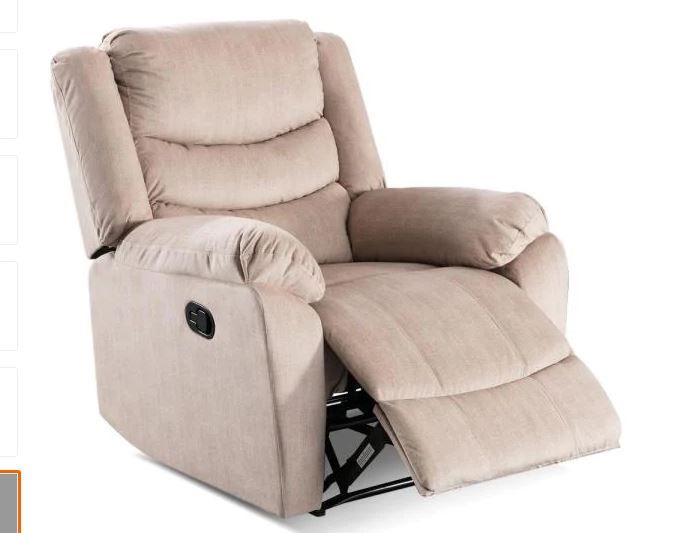 Photo 1 of (DAMAGED MATERIAL) 
recliner sofa chair beige (STOCK PHOTO DOES NOT ACCURATELY REFLECT ACTUAL PHOTO) 