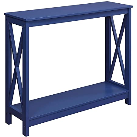 Photo 1 of (DAMAGED LEG/TABLE SURFACES) 
Kate and Laurel Kaya Wood Console Table, Navy Blue
