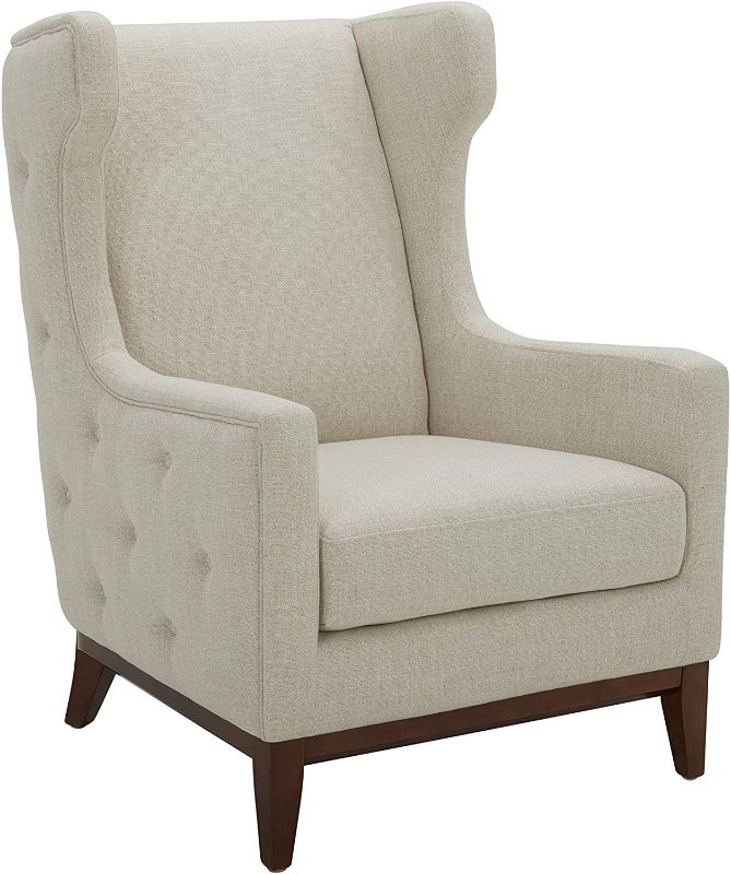 Photo 1 of Amazon Brand – Stone & Beam Rosewood Button-Tufted Upholstered Wingback Accent Chair, 30"W, Cream