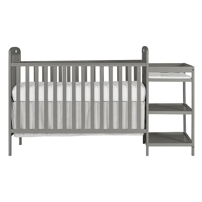 Photo 1 of Dream On Me, Anna 3-in-1 Full Size Crib and Changing Table Combo in Steel Grey