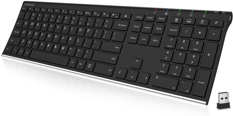 Photo 1 of Arteck 2.4G Wireless Keyboard Stainless Steel