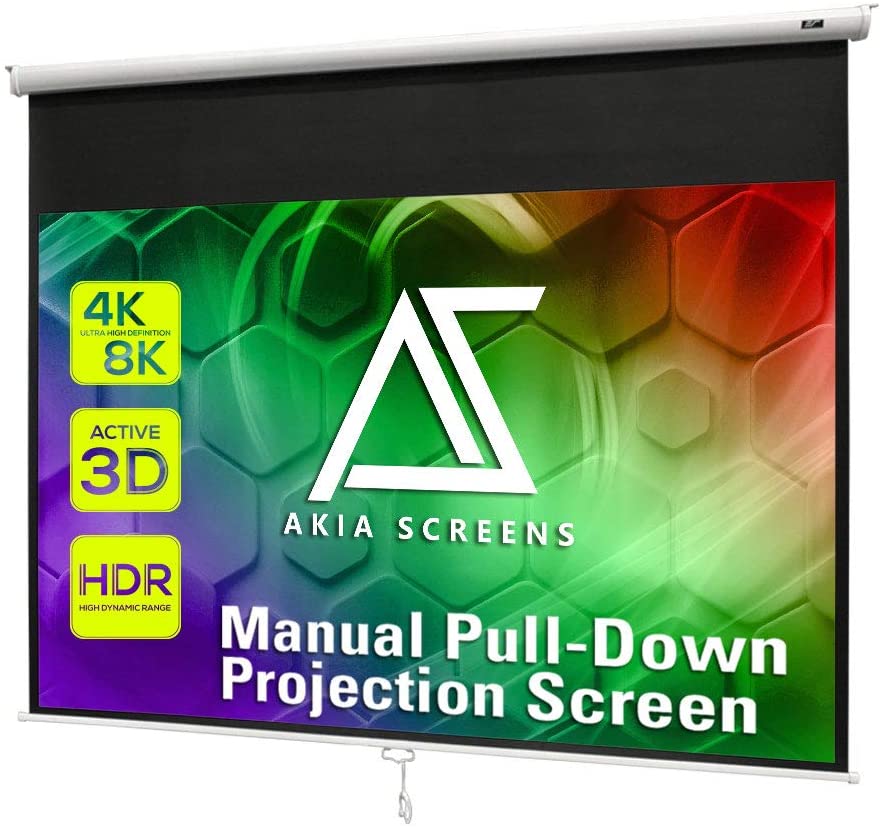 Photo 1 of Akia Screens 100 inch Projector Screen Pull Down Manual B 4:3 or 92" 16:9, 95" 16:10 8K 4K