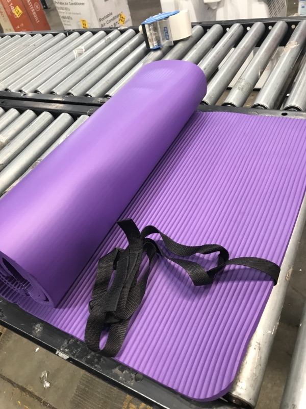 Photo 2 of BalanceFrom GoYoga+ All-Purpose 1/2-Inch Extra Thick High Density Anti-Tear Exercise Yoga Mat and Knee Pad with Carrying Strap
