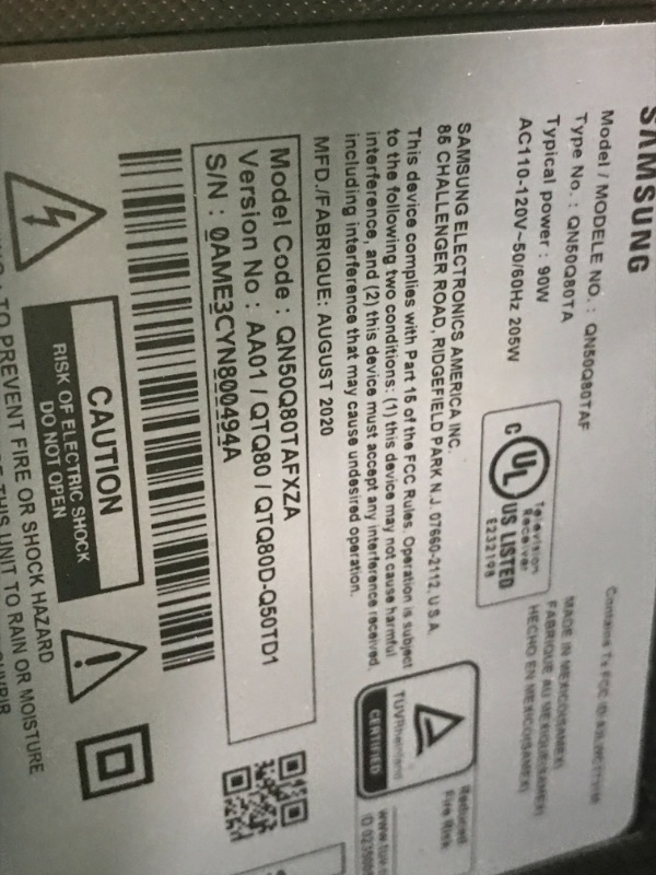 Photo 4 of SAMSUNG 50-inch Class QLED Q80T Series - 4K UHD Direct Full Array 8X Quantum HDR 8X Smart TV with Alexa Built-in (QN50Q80TAFXZA, 2020 Model)
