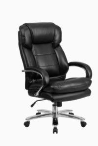 Photo 1 of Black Leather Contemporary Adjustable Height Swivel Desk Chair SINILAR TO STOCK PHOTO 