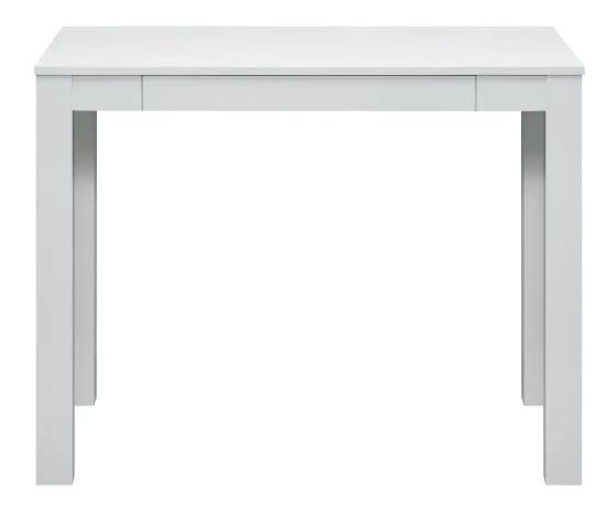 Photo 1 of 39 in. White Rectangular 1 -Drawer Writing Desk with Parsons Styling