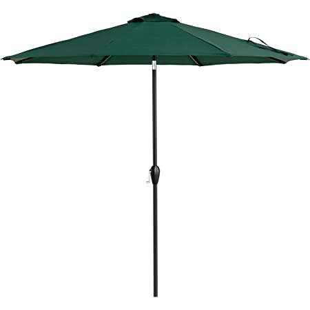 Photo 1 of 9ft Patio Umbrella Outdoor Umbrella Patio Market Table Umbrella with Push Button Tilt and Crank for Garden