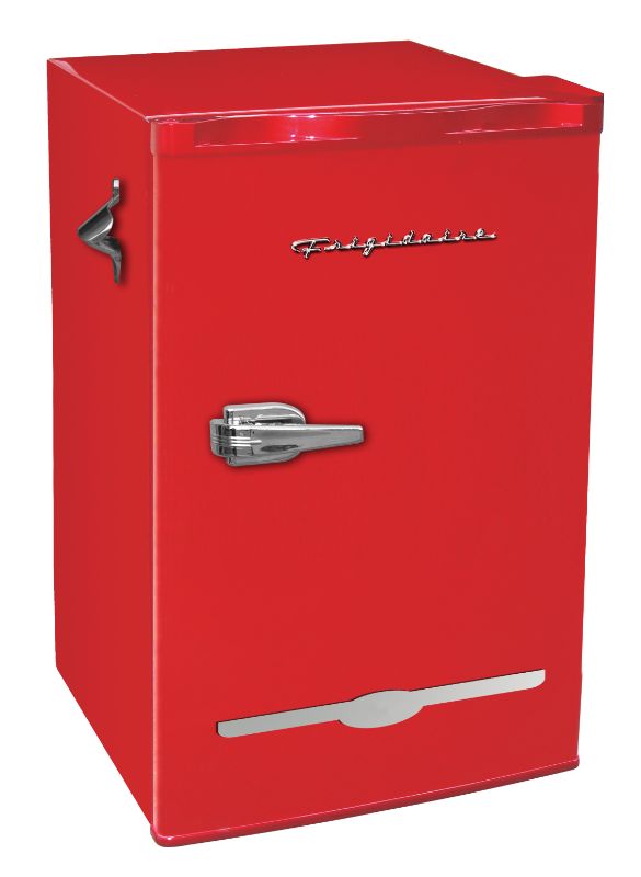 Photo 1 of Frigidaire 3.2 Cu. Ft. Retro Compact Refrigerator with Side Bottle Opener EFR376, Red TESTED AND FUNCTIONS