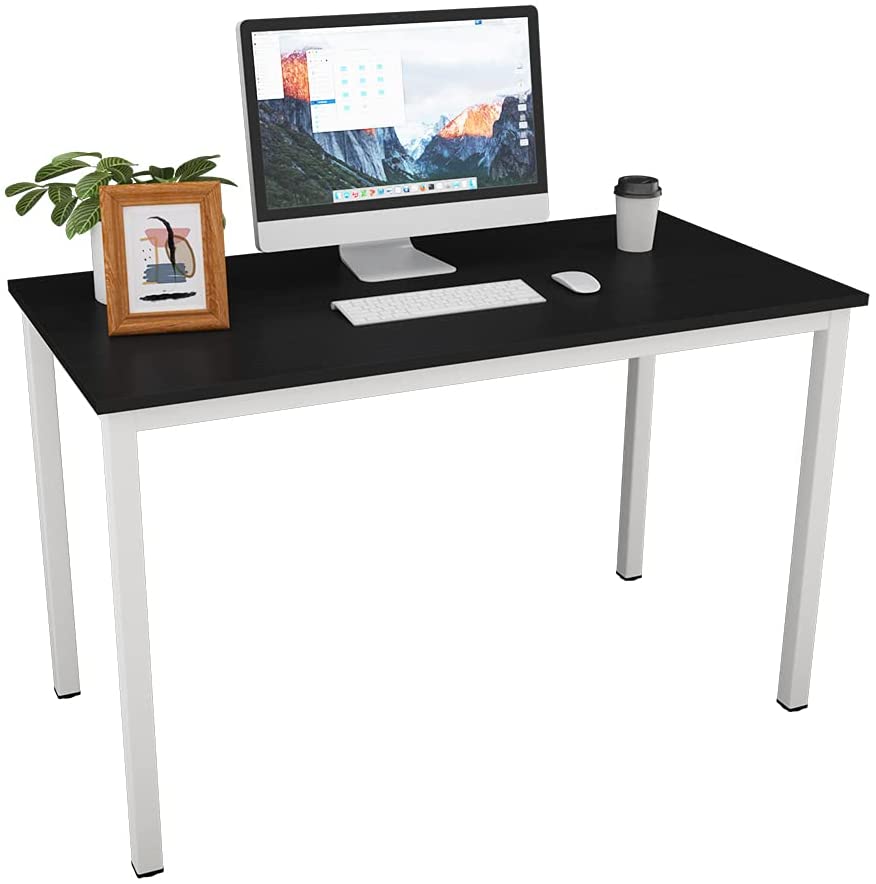 Photo 1 of Need Computer Desk 47 inches Small Computer Table with BIFMA Certification Sturdy Office Desk Writing Desk,Black White AC3CW-120