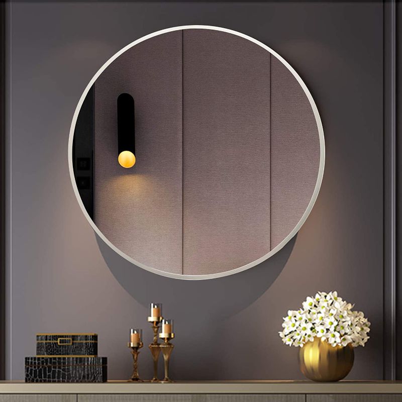 Photo 1 of BEAUTYPEAK Circle Mirror Rosegold 36 Inch Wall Mounted Round Mirror with Brushed Metal Frame for Bathroom, Vanity, Living Room, Bedroom, Entryway Wall Decor (Rosegold, 36 Inches)
