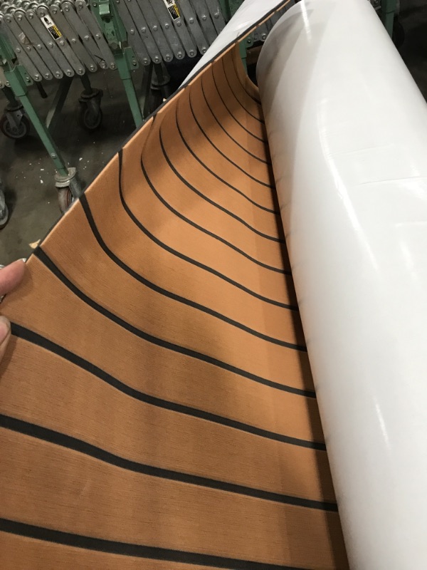 Photo 3 of CHURERSHINING EVA Teak Decking Sheet for Boat Yacht Marine Floor Carpet Non-Slip and Self-Adhesive Bevel Edge 94.5"x35.4"