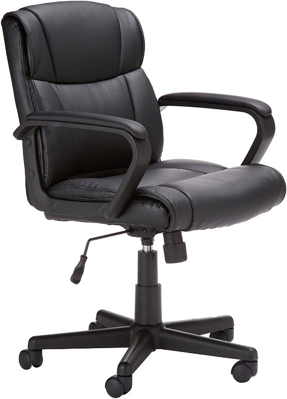 Photo 1 of Amazon Basics Ergonomic Office Desk Chair with Armrests, Adjustable Height/Tilt, 360-Degree Swivel, 275Lb Capacity - Black
